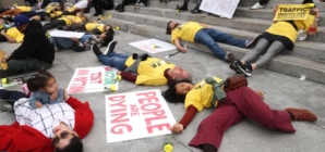 Dozens ‘die’ downtown to protest 290 traffic deaths in L.A.