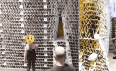 Girl topples massive beer coaster sculpture intended for Guinness World Records