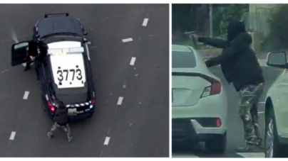 Police run over man amid gunfight on California roadway; officer injured, suspect dead