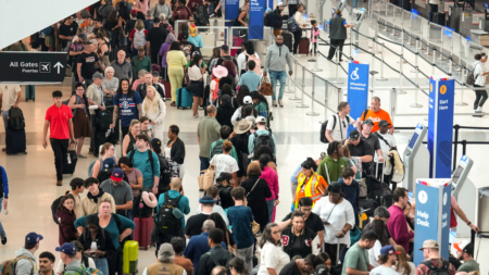 TSA staffing shortages amid partial government shutdown lead to long lines at airports