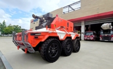 Firefighting robot helps crews scout dangerous buildings