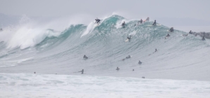 Huge waves from Hurricane Genevieve bring hazardous beach conditions